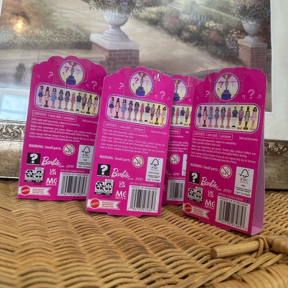 New Barbie Land Lot of 4 Color Change Reveal Mini Doll 1.5